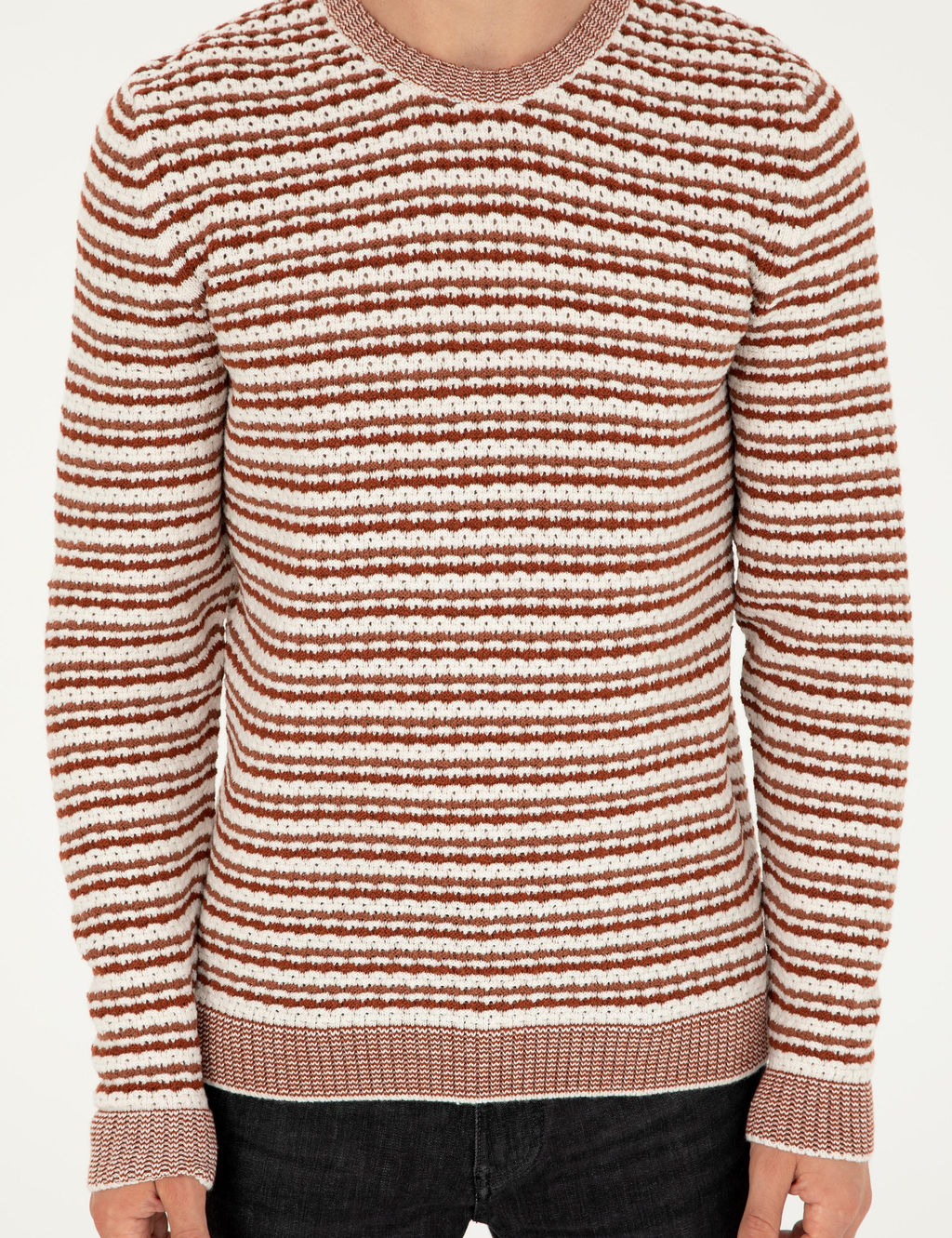 Трикотажный свитер узкого кроя с круглым вырезом Tile - Cacharel фото 7