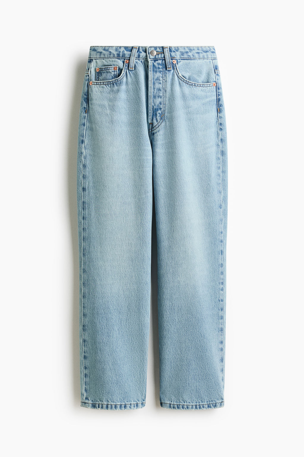 Straight High Waist Ankle Jeans - H&m фото 4