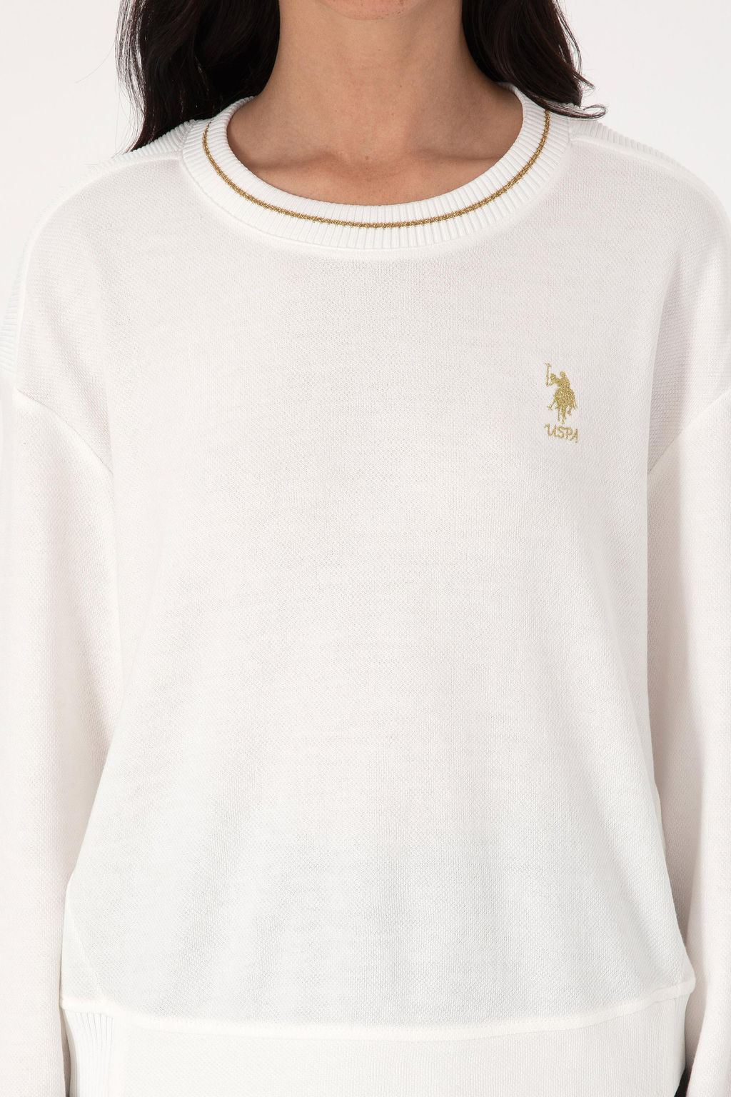 Kad_n Krem Bisiklet Yaka Sweatshirt - U.s. polo assn фото 6