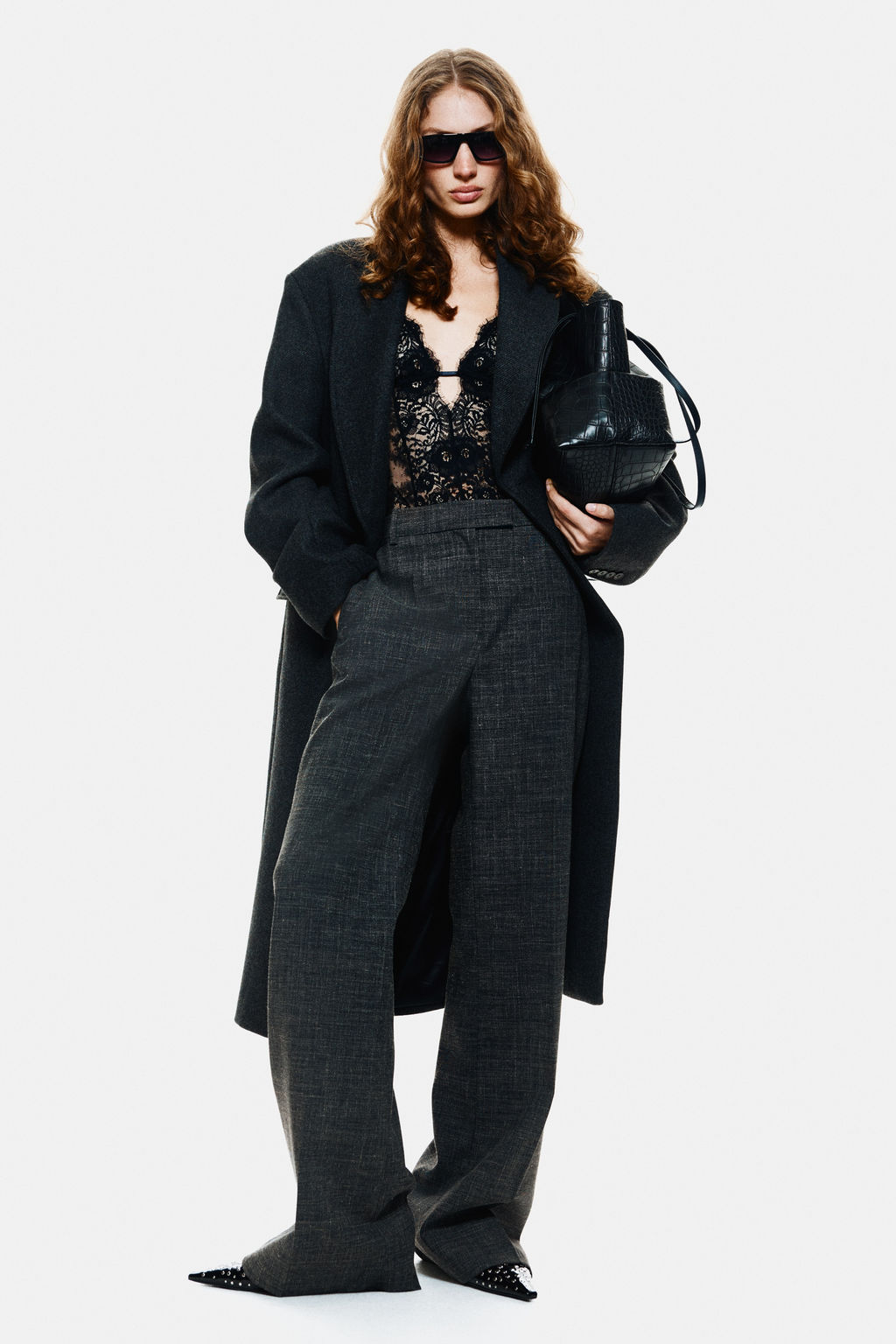 Pantal?n bootcut en mezcla de lana - H&m фото 6