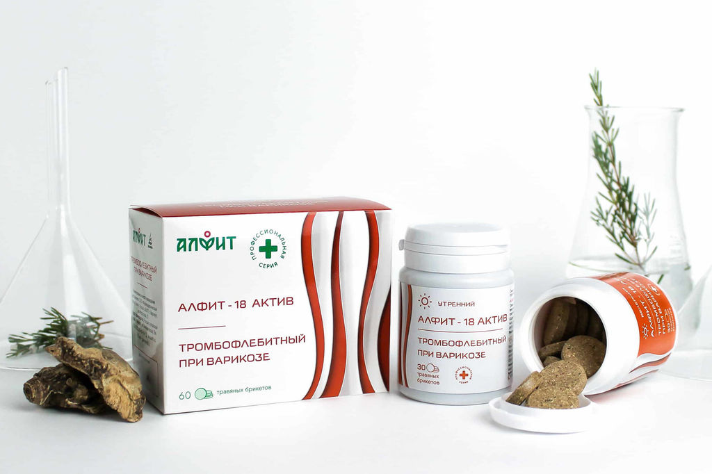 Алфит-актив 18 (тромбофлебитный) БАД в брикетах Алфит 5796