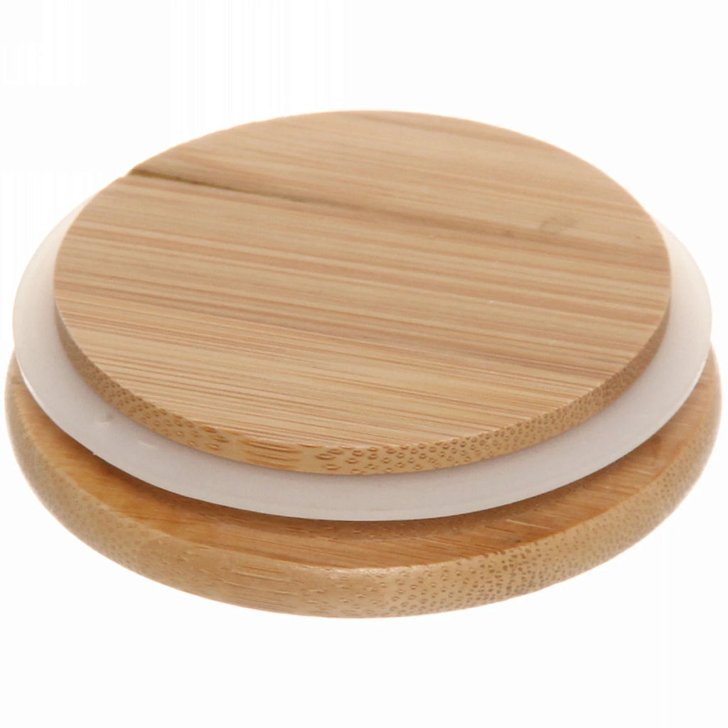 Банка для продуктов стеклянная 1500мл "Хай-Тек" с бамбуковой крышкой и ручкой 8,5*30см