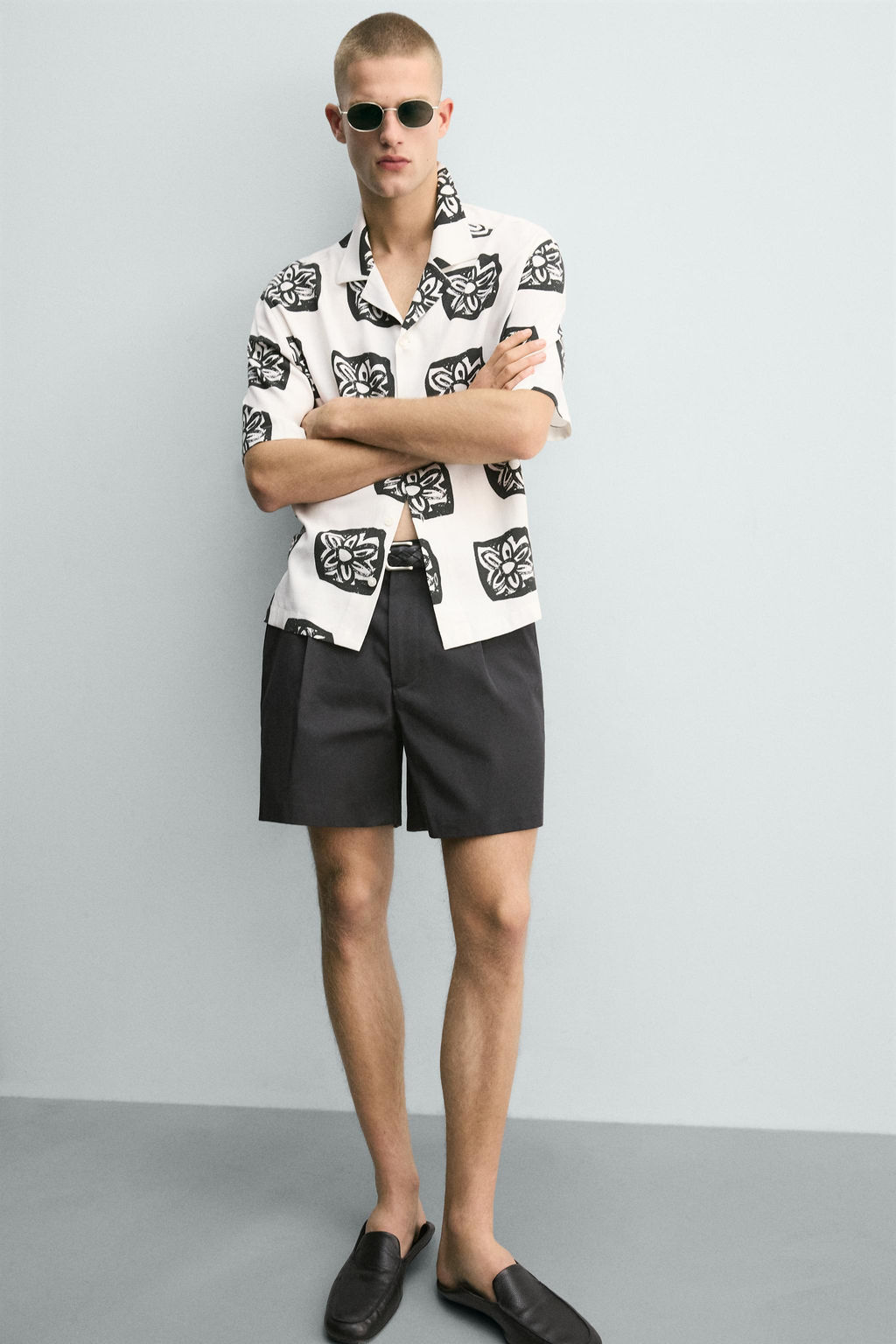 CAMISA RELAXED FIT ESTAMPADO CONTRASTE / Blanco - Zara фото 5