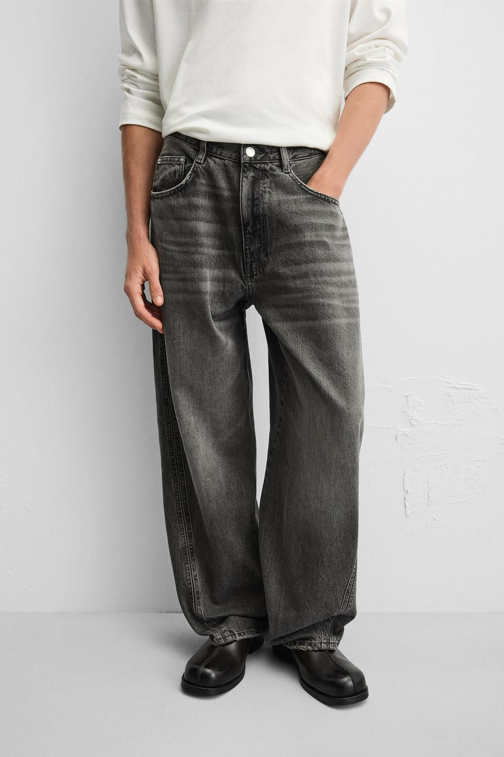 BAGGY JEANS WITH SEAM DETAIL - Zara фото 5
