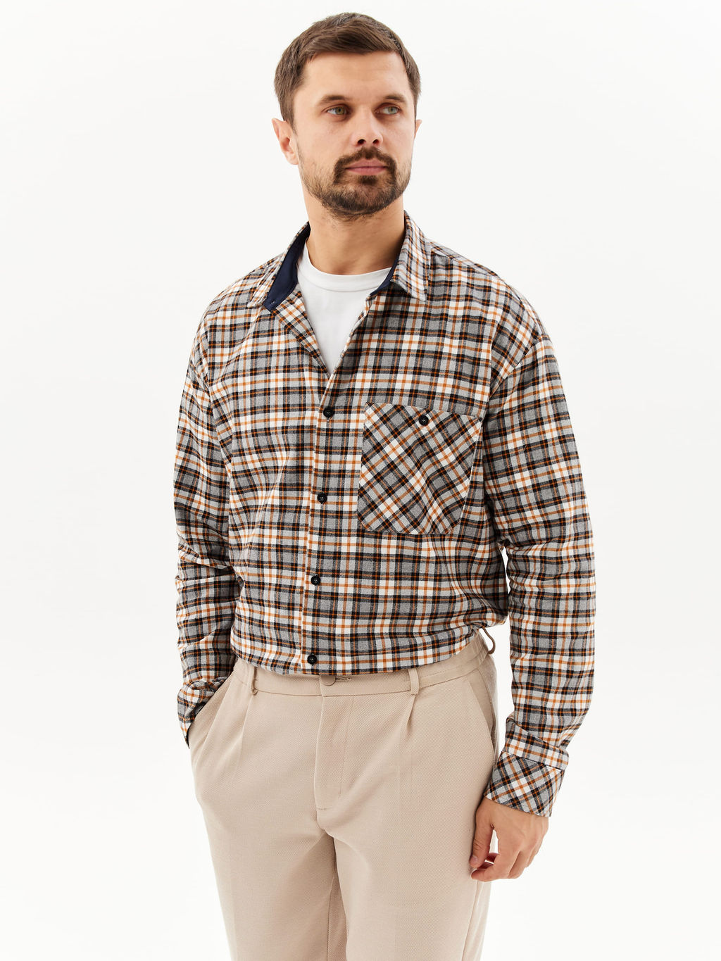 Сорочка мужская длинный рукав GREG S355/211/2025/1