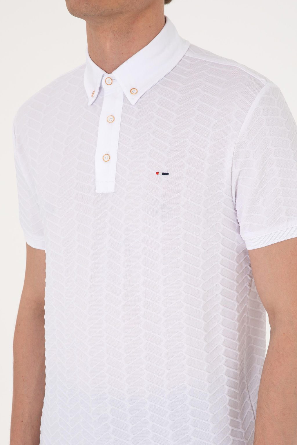 Erkek Slim Fit Polo Yaka Beyaz Dokulu Ti__rt Sepette S_rpriz _ndirim - U.s. polo assn фото 7