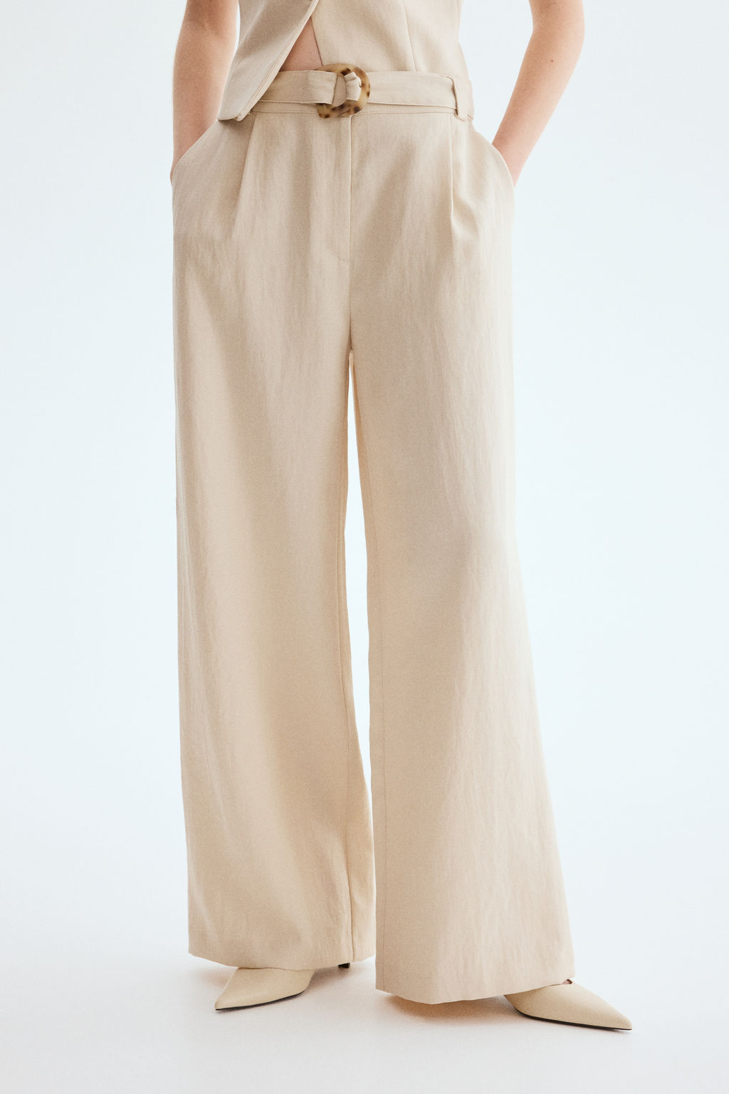 Pantal?n amplio con cintur?n - H&m фото 5