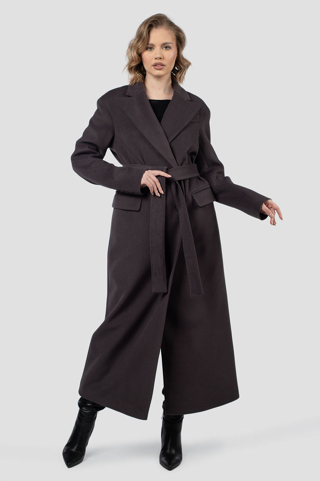 01-12172 Пальто женское демисезонное (пояс) - El podio фото 2