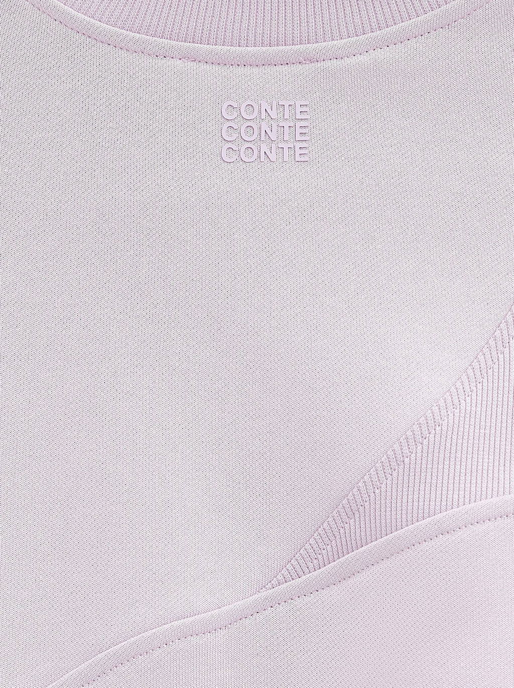 CONTE Комбинированная футболка из футера c вставками в рубчик LD 2573 lavender