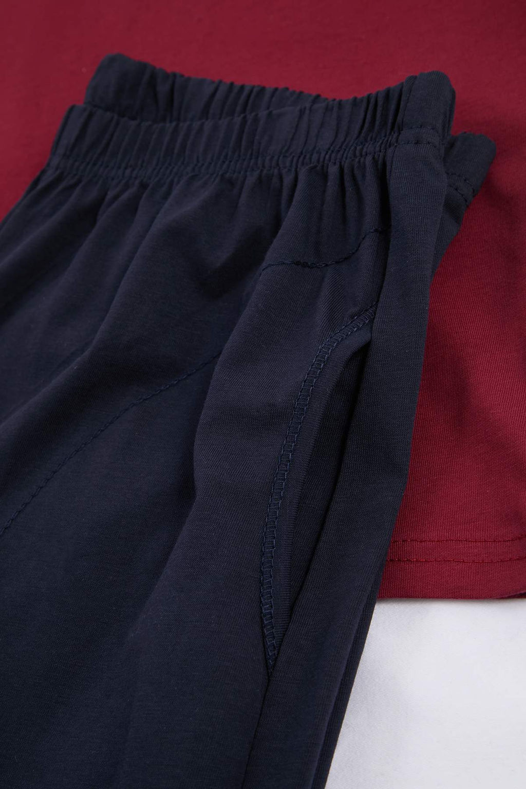 Bordo Regular/Normal Kesim Bask?l? Pamuklu Atlet-Sort Pijama Tak?m? TMNSS26PT00045