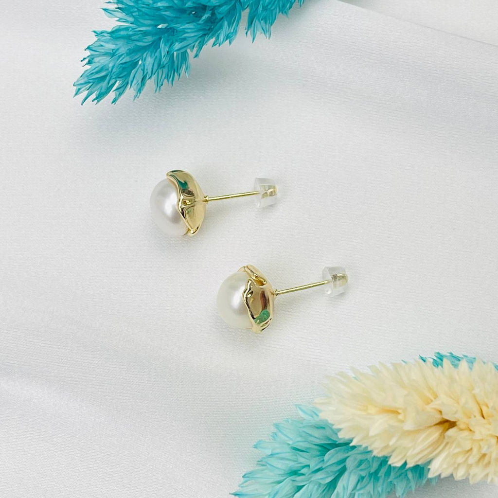 Серьги-пусеты из речного Жемчуга - Радуга самоцветов фото 3