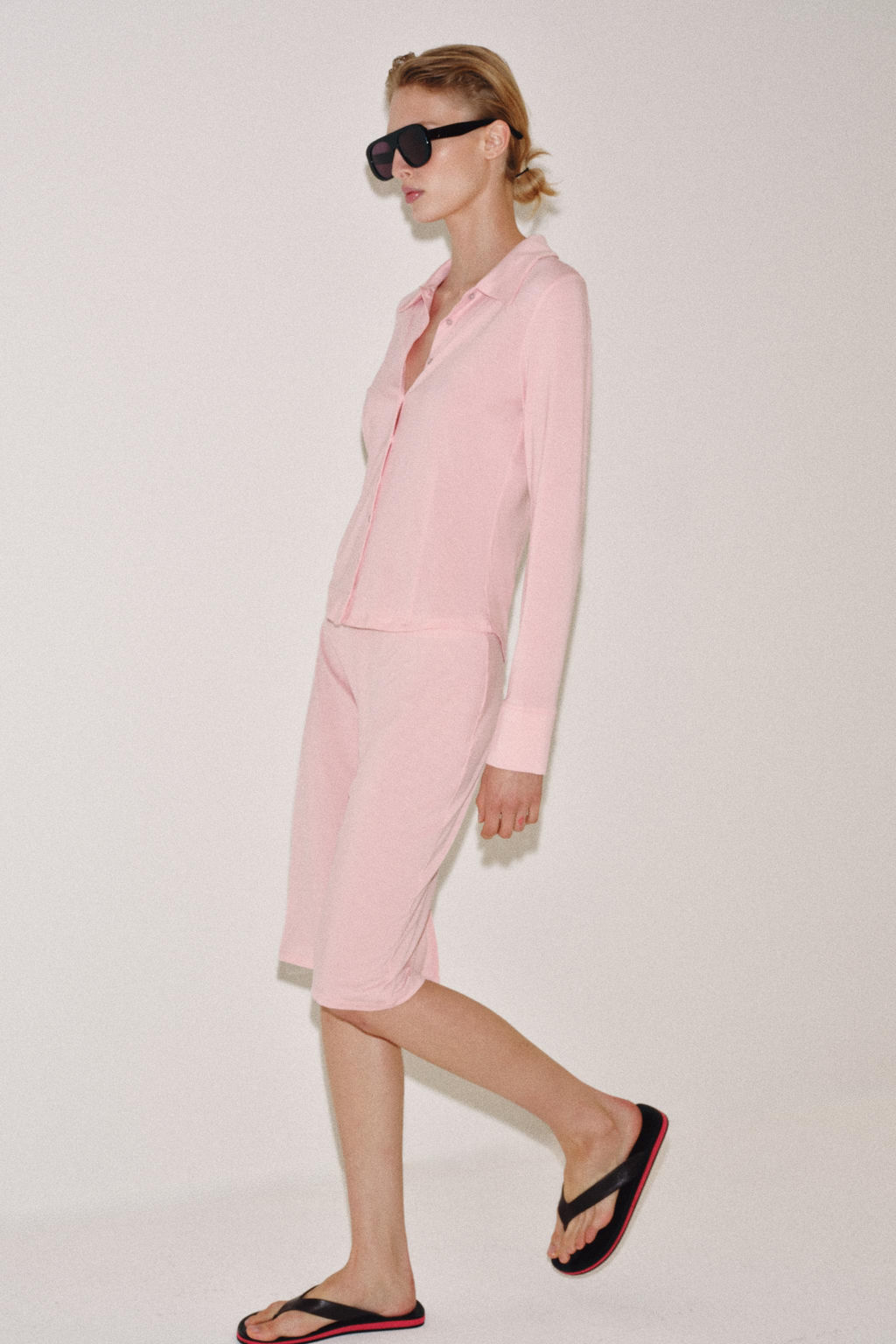 CAMISA FLUIDA MANGA LARGA / Rosa - Zara фото 3