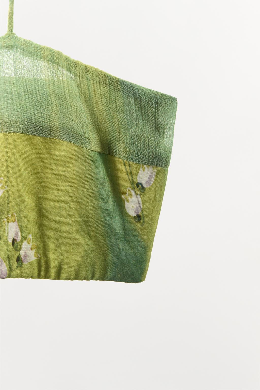 SATIN BANDEAU BRA WITH FLORAL PRINT - Zara фото 6