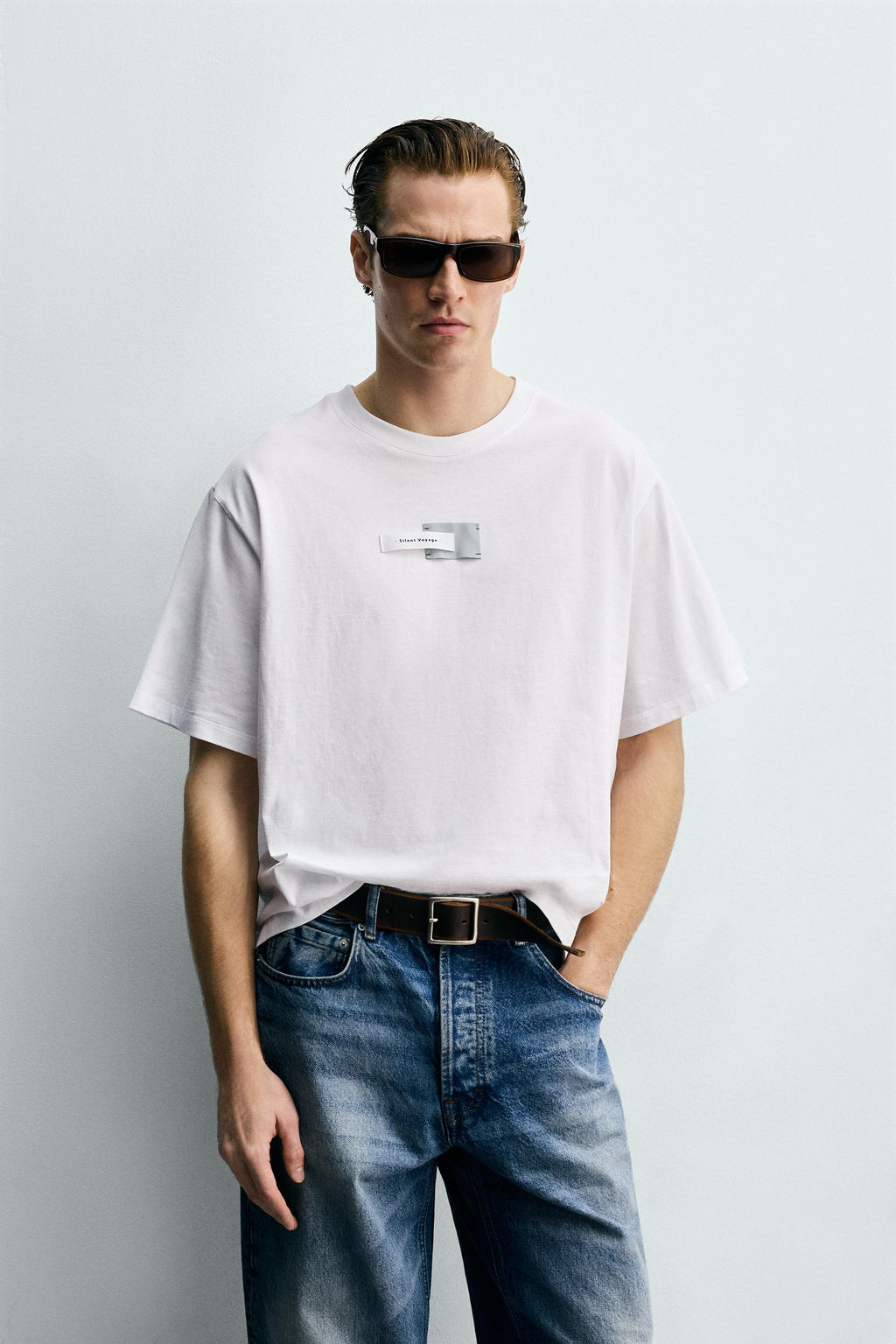 CAMISETA BOXY FIT ETIQUETAS / Blanco - Zara фото 2