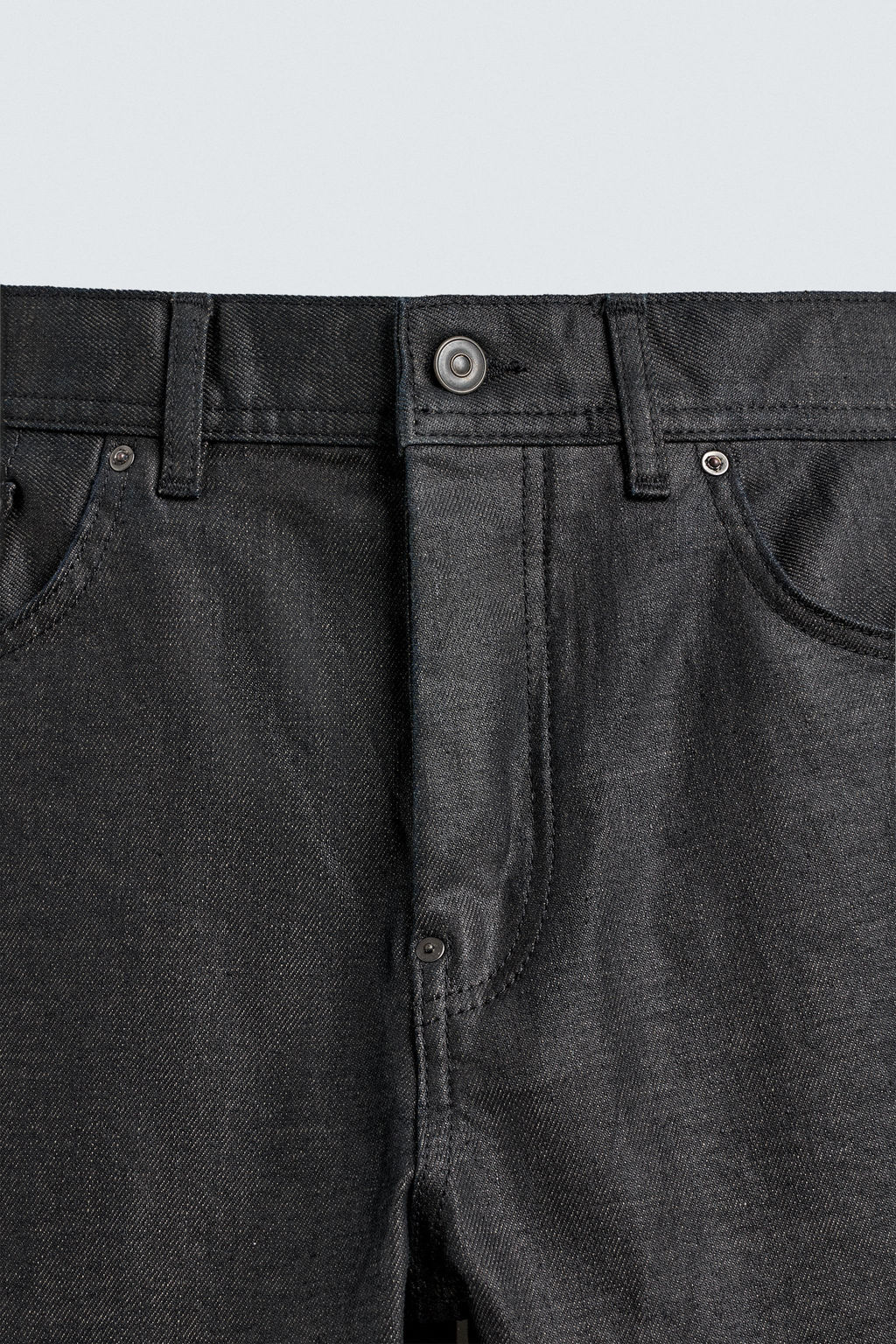 WAXED STRAIGHT-LEG JEANS - Zara фото 9