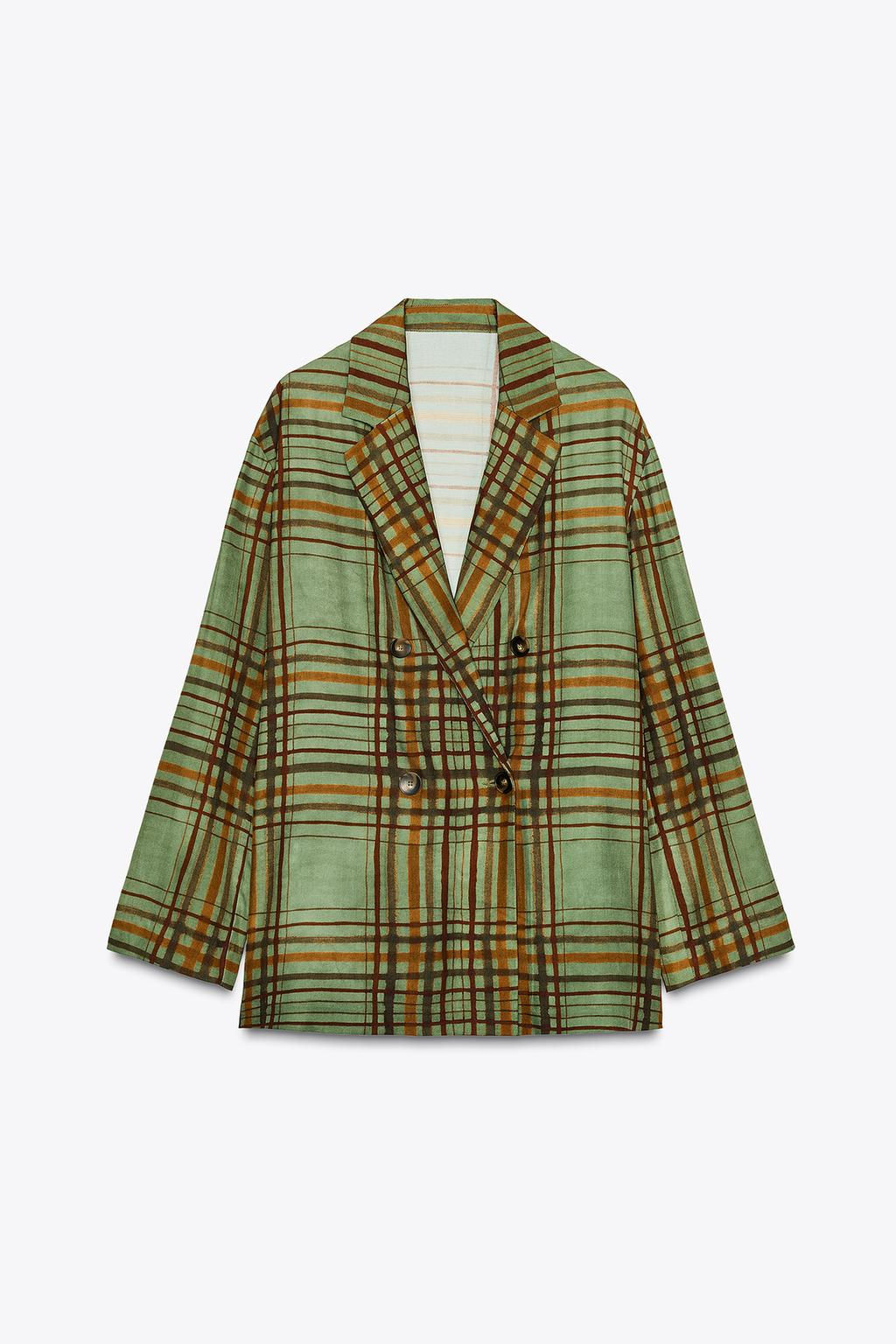 ZW COLLECTION FLOWY CHECK BLAZER - Zara фото 3