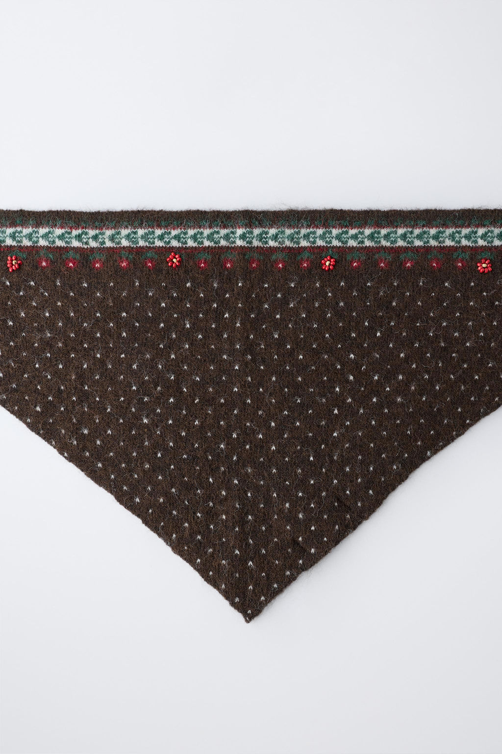 TRIANGULAR FLORAL AND BEAD SCARF - Zara фото 2