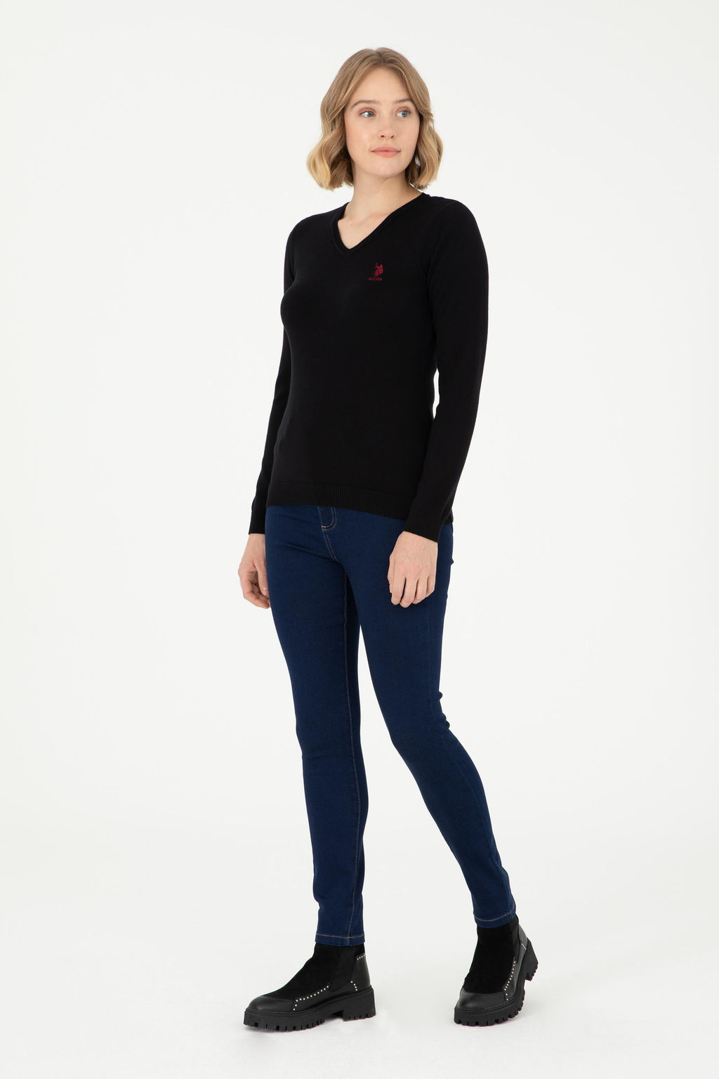 Женский черный базовый свитер Неожиданная скидка в корзине - U.s. polo assn фото 4