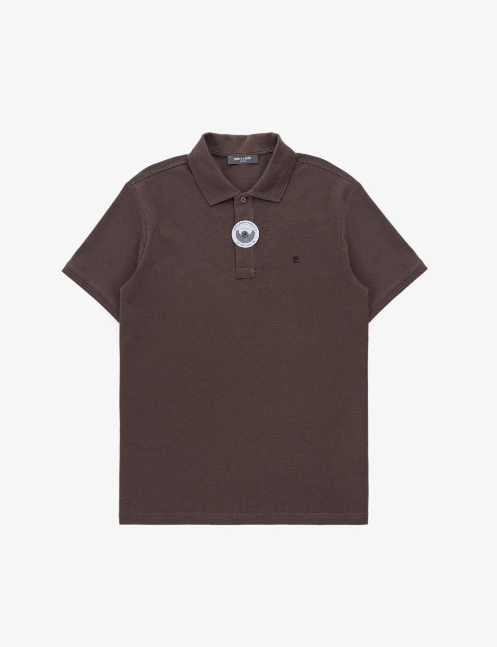 Koyu Kahverengi Slim Fit %100 Pamuk D__meli Polo Yaka Basic Ti__rt