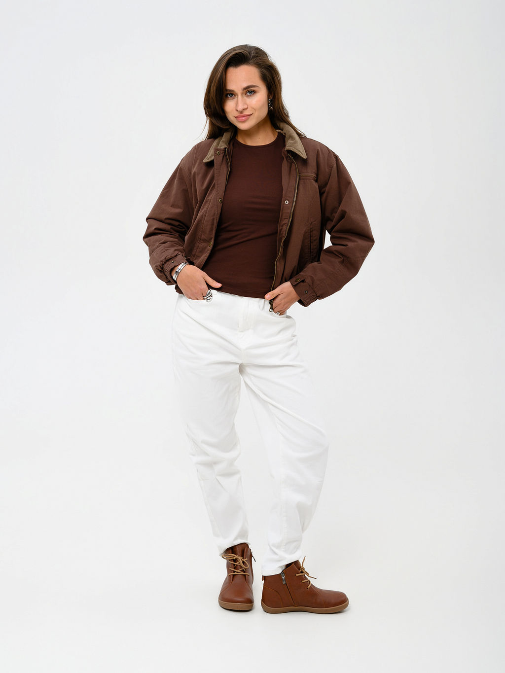 Босоногие ботинки 352.NATAbr.Коньяк/мех