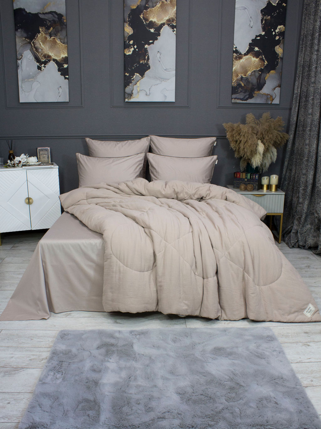 Muslin & Satin Solid color (латте) комплект - Kazanov.a. фото 3