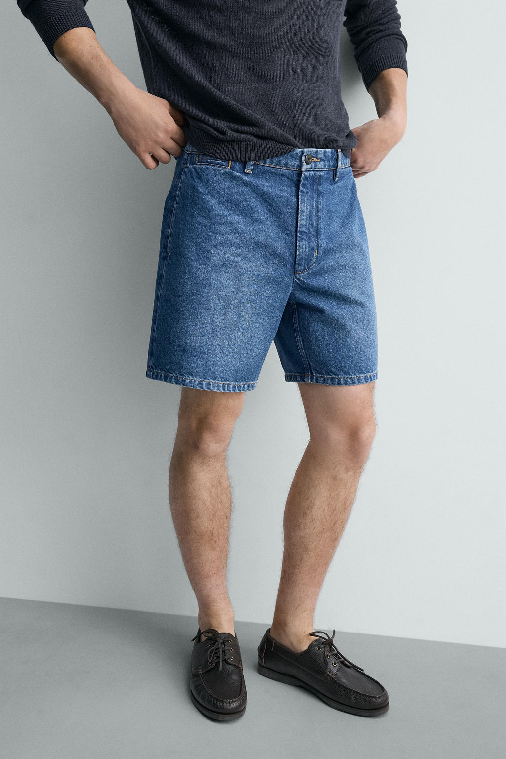 BERMUDA CHINO DENIM / Azul medio