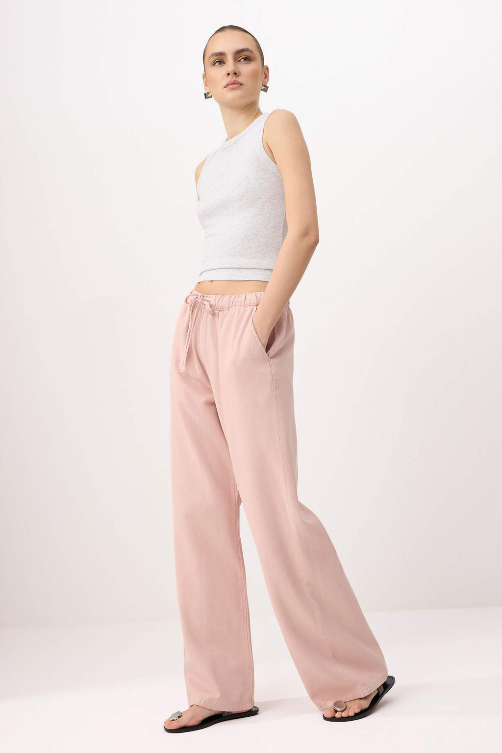 Ac?k Pembe Yuksek Bel Wideleg Tencel Kar?s?ml? Jeans TWOSS26JE00209 - Trendyolmilla фото 2