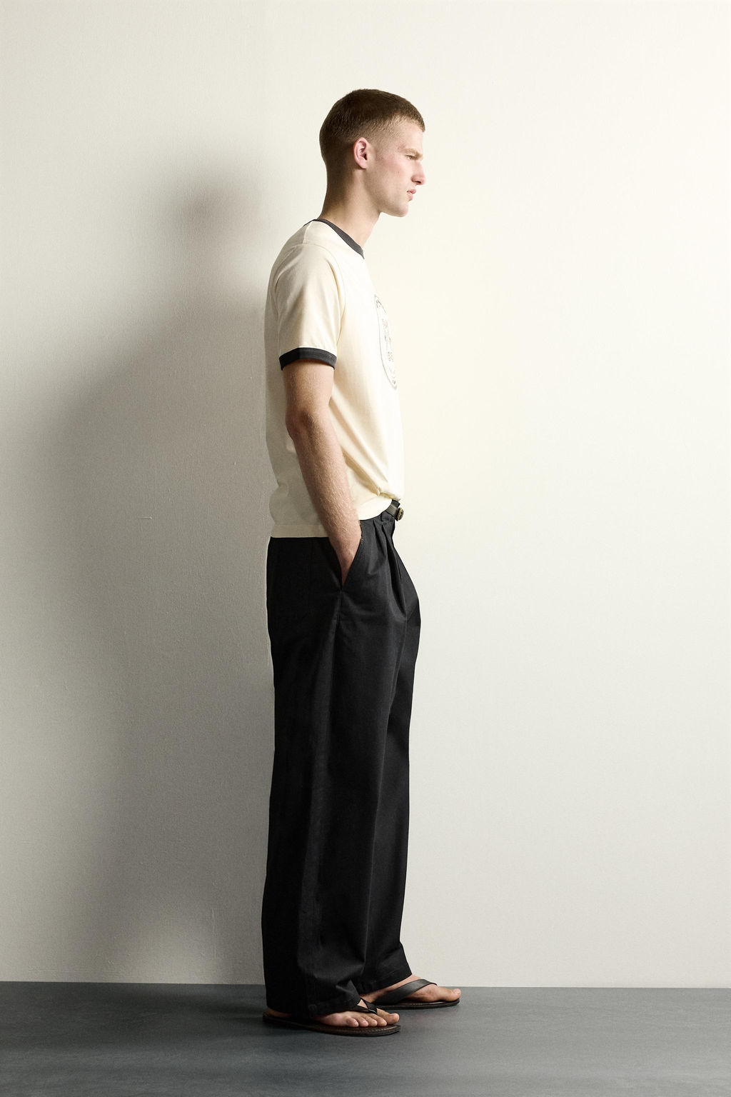 CAMISETA RIB CONTRASTE B?SICA / Crudo - Zara фото 4