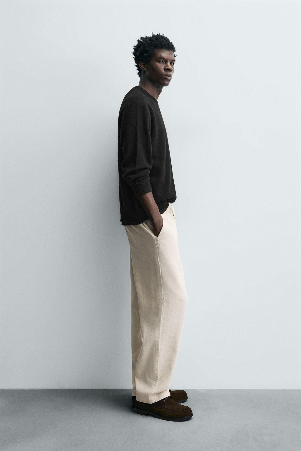 TEXTURED RELAXED FIT TROUSERS - Zara фото 4
