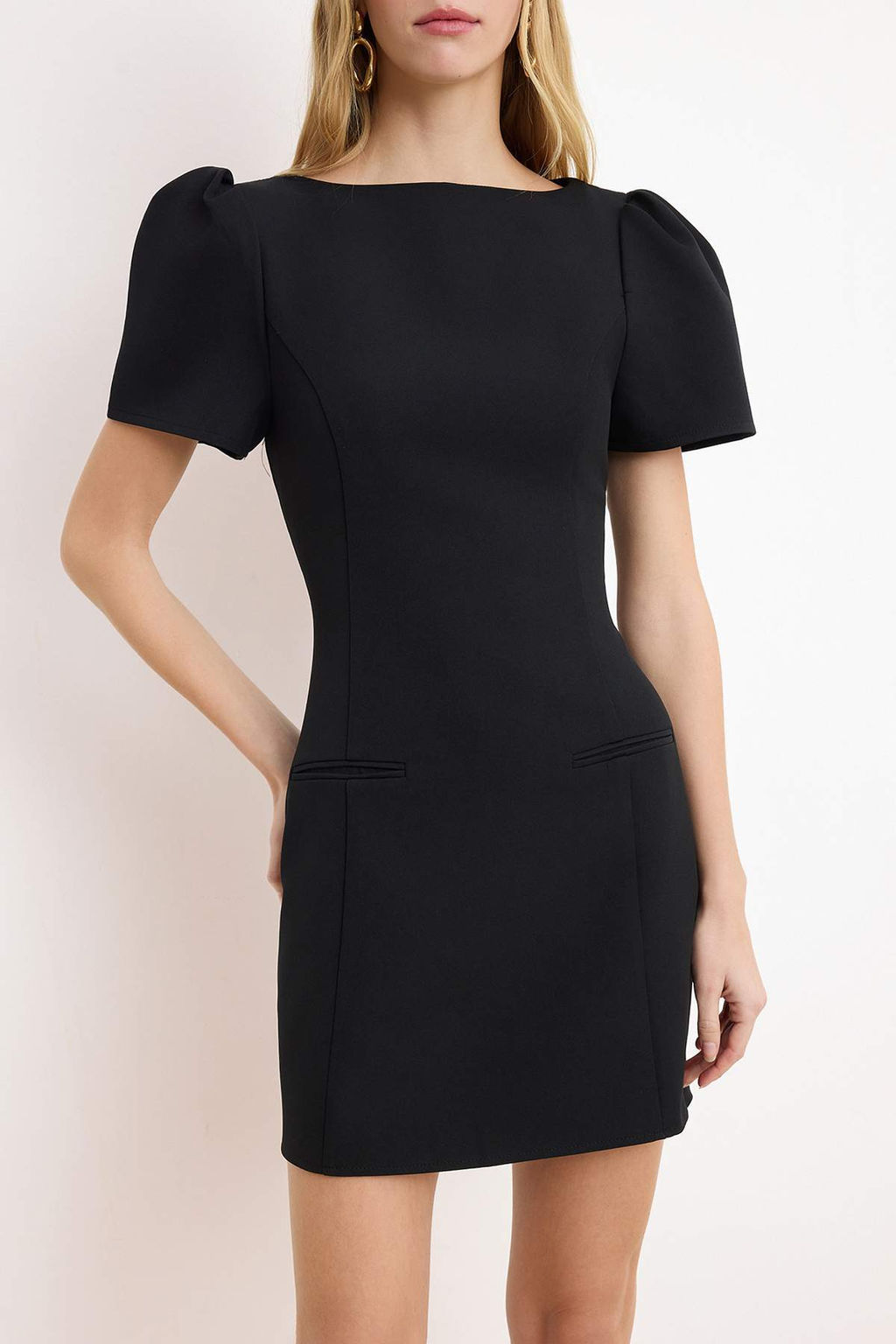 Siyah Duz K?sa / Mini Dokuma Elbise TWOAW26EL00373 - Trendyolmilla фото 3