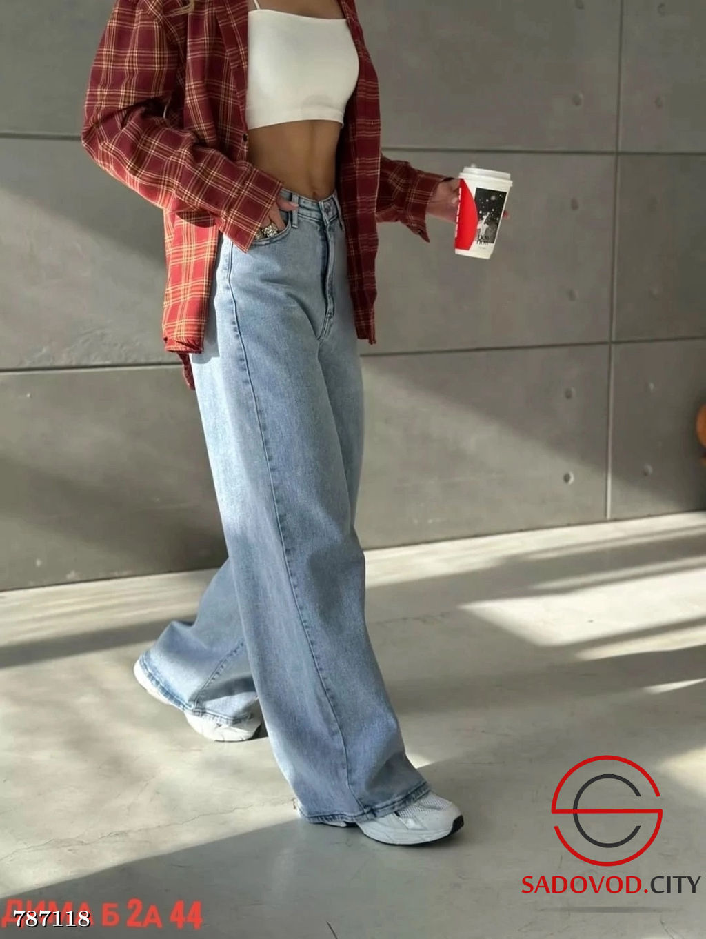 Женские прямые широкие джинсы - Bruno фото 6