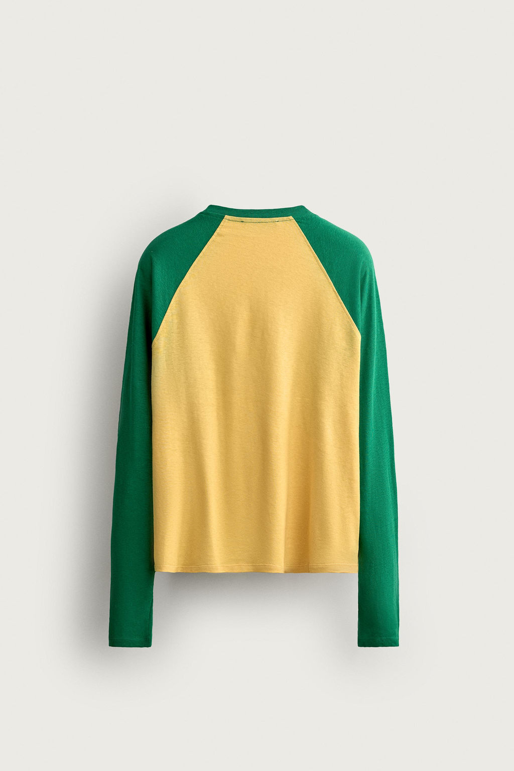 CAMISETA COLOR BLOCK ALGOD?N - LINO / Verde - Zara фото 7