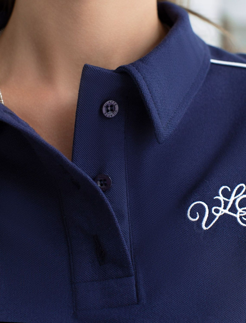 Футболка-поло из фактурного трикотажа - Vilatte фото 7