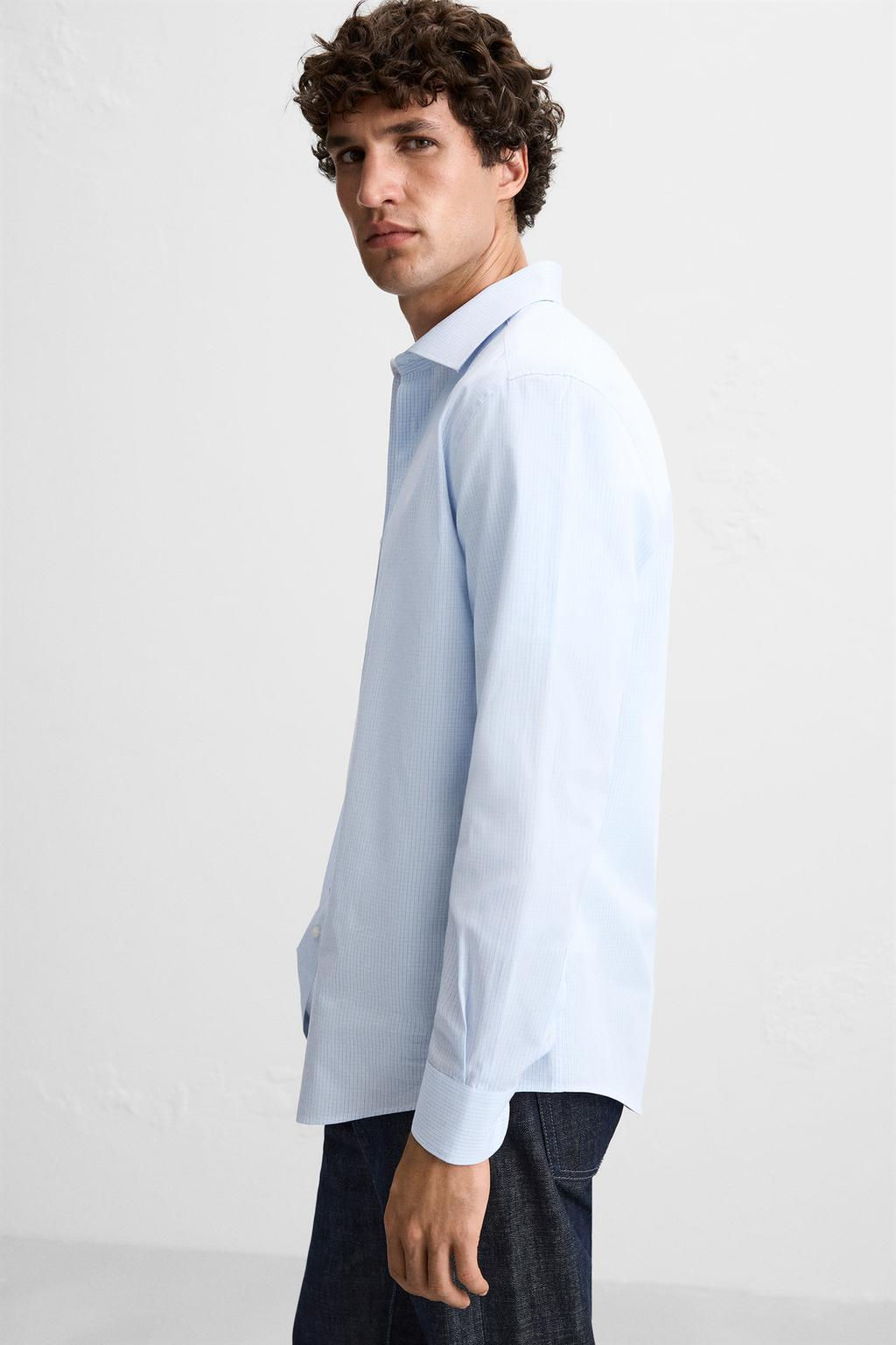 TEXTURED CHECK SHIRT - Zara фото 6