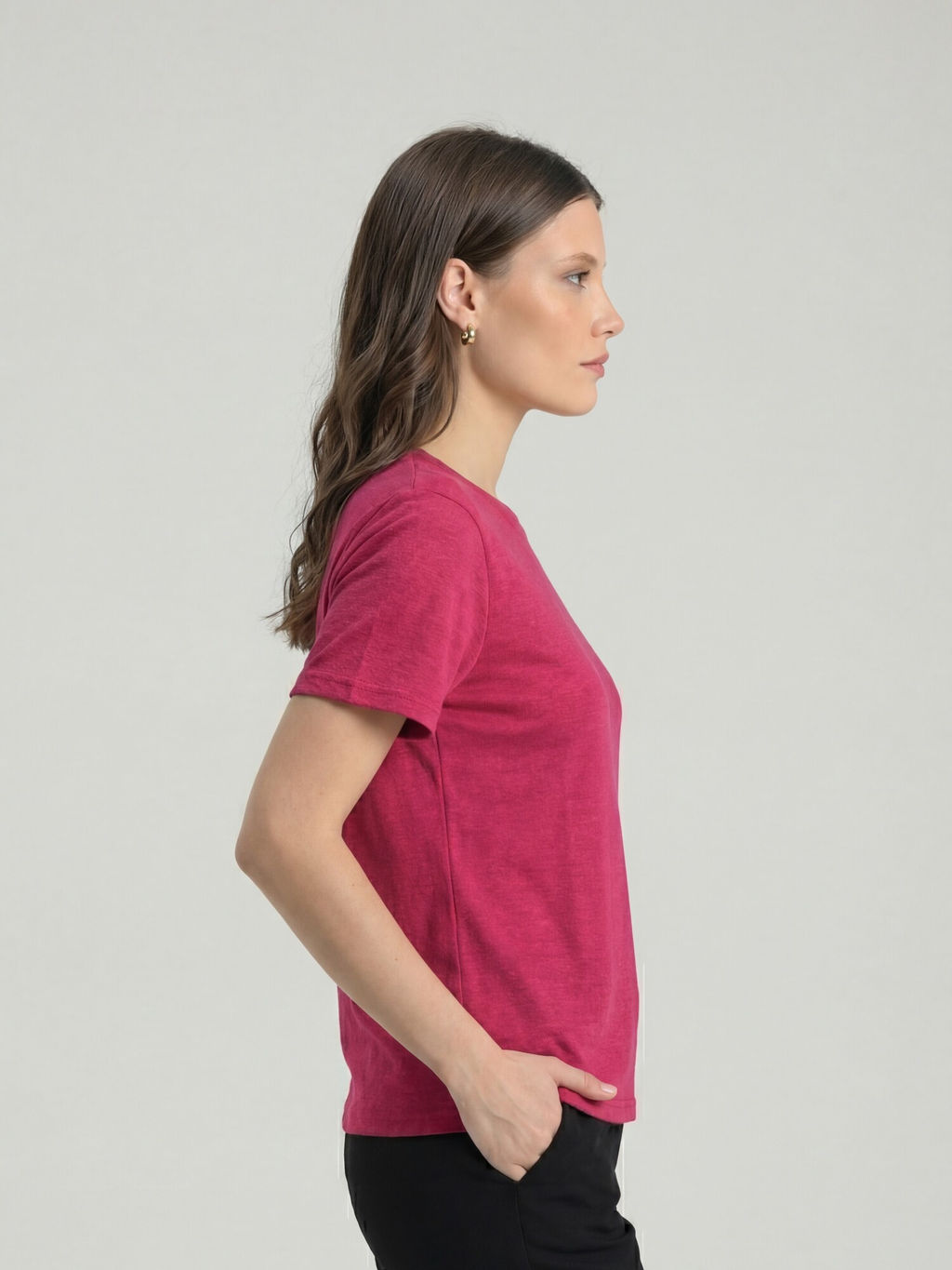 Футболка из льна 2882 бордо