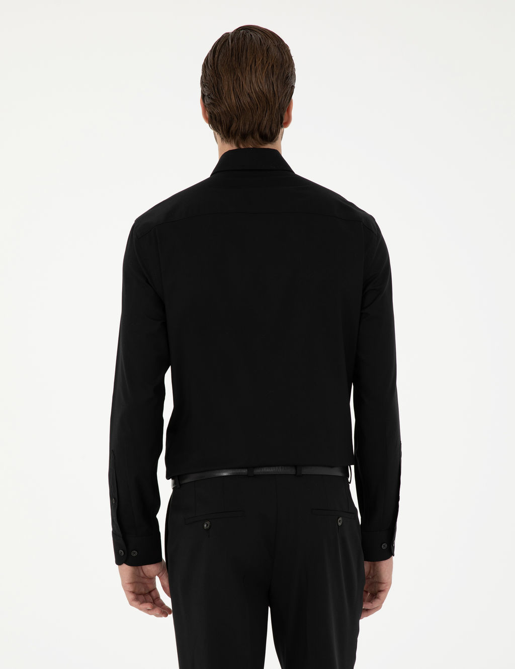 Siyah Slim Fit Uzun Kollu G_mlek