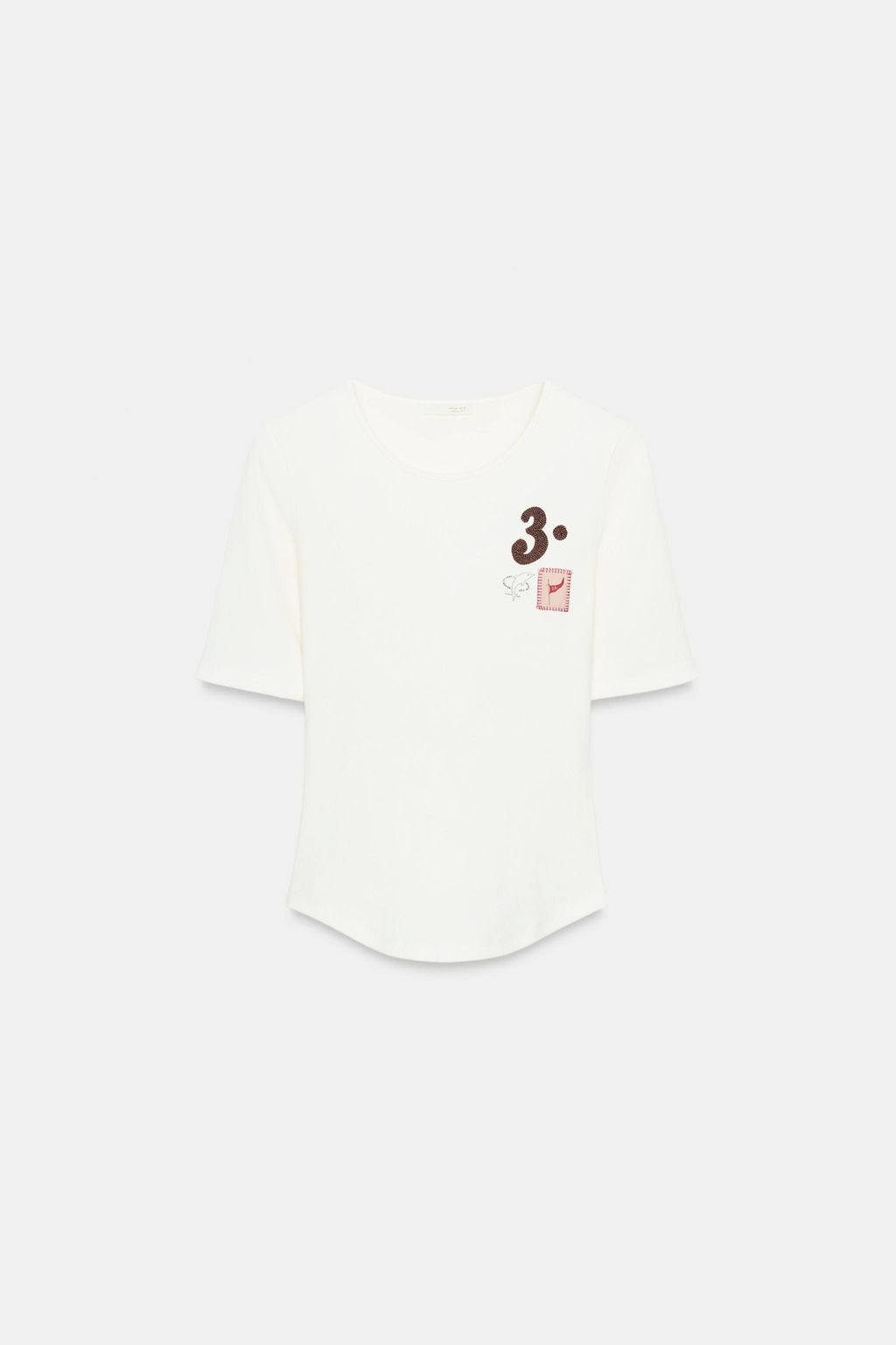 CAMISETA MANGA CORTA ETIQUETA / Blanco - Zara фото 3