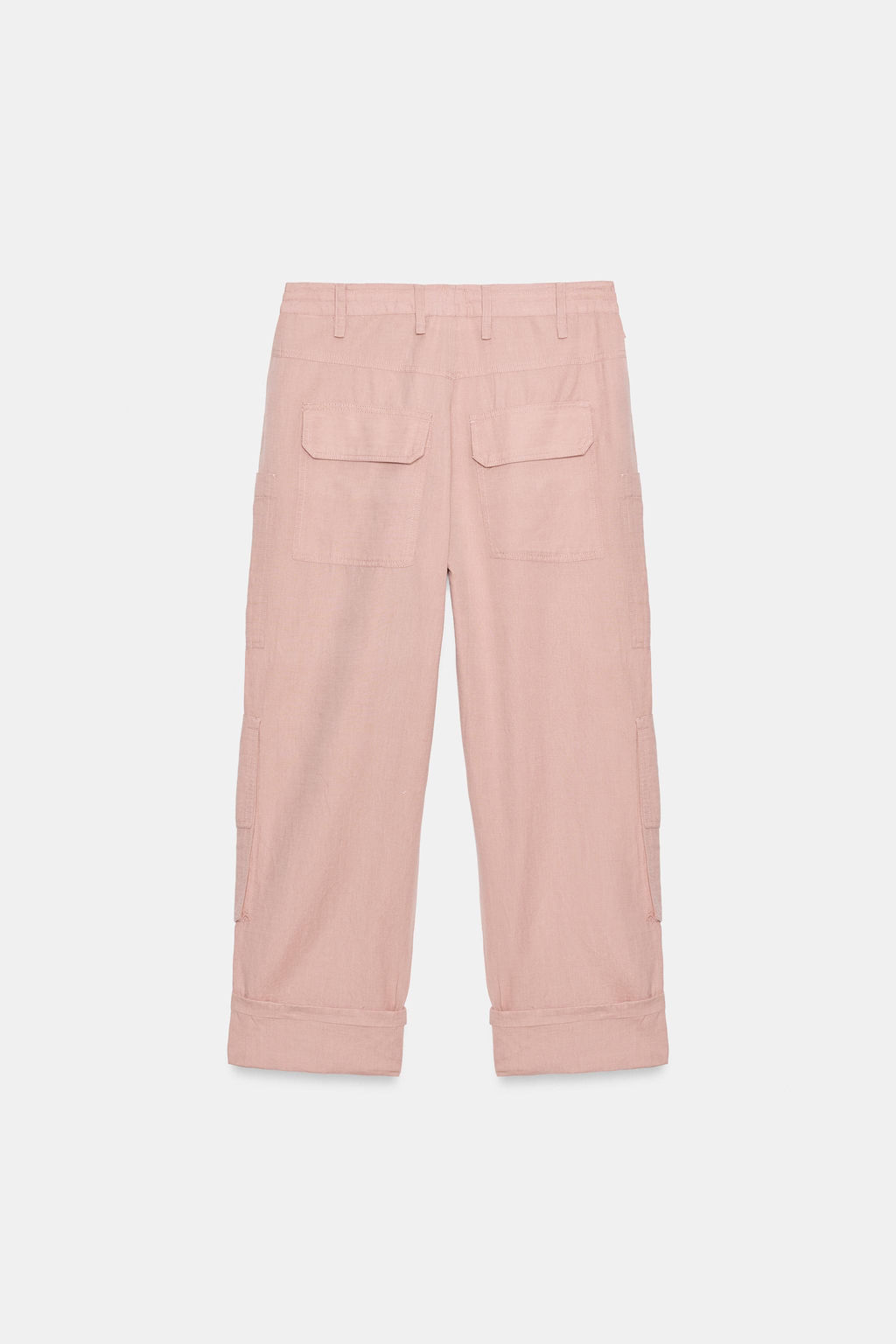 PANTAL?N CARGO CON LINO ZW COLLECTION / Rosa claro - Zara фото 6