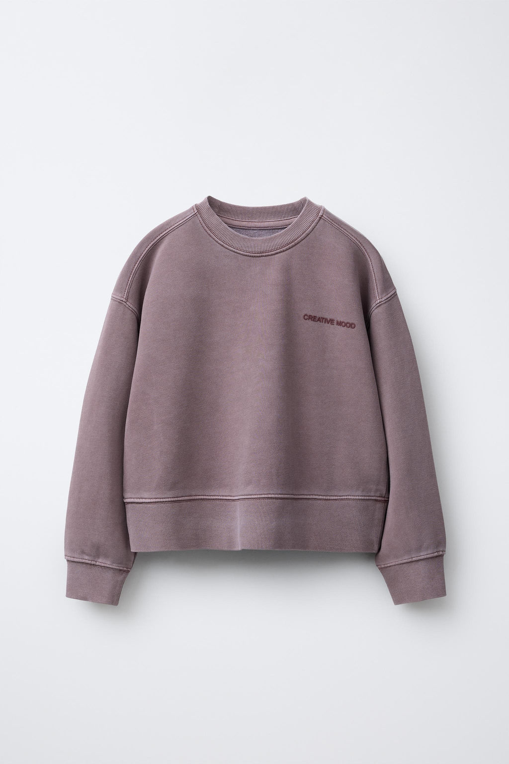 FADED-EFFECT SLOGAN SWEATSHIRT