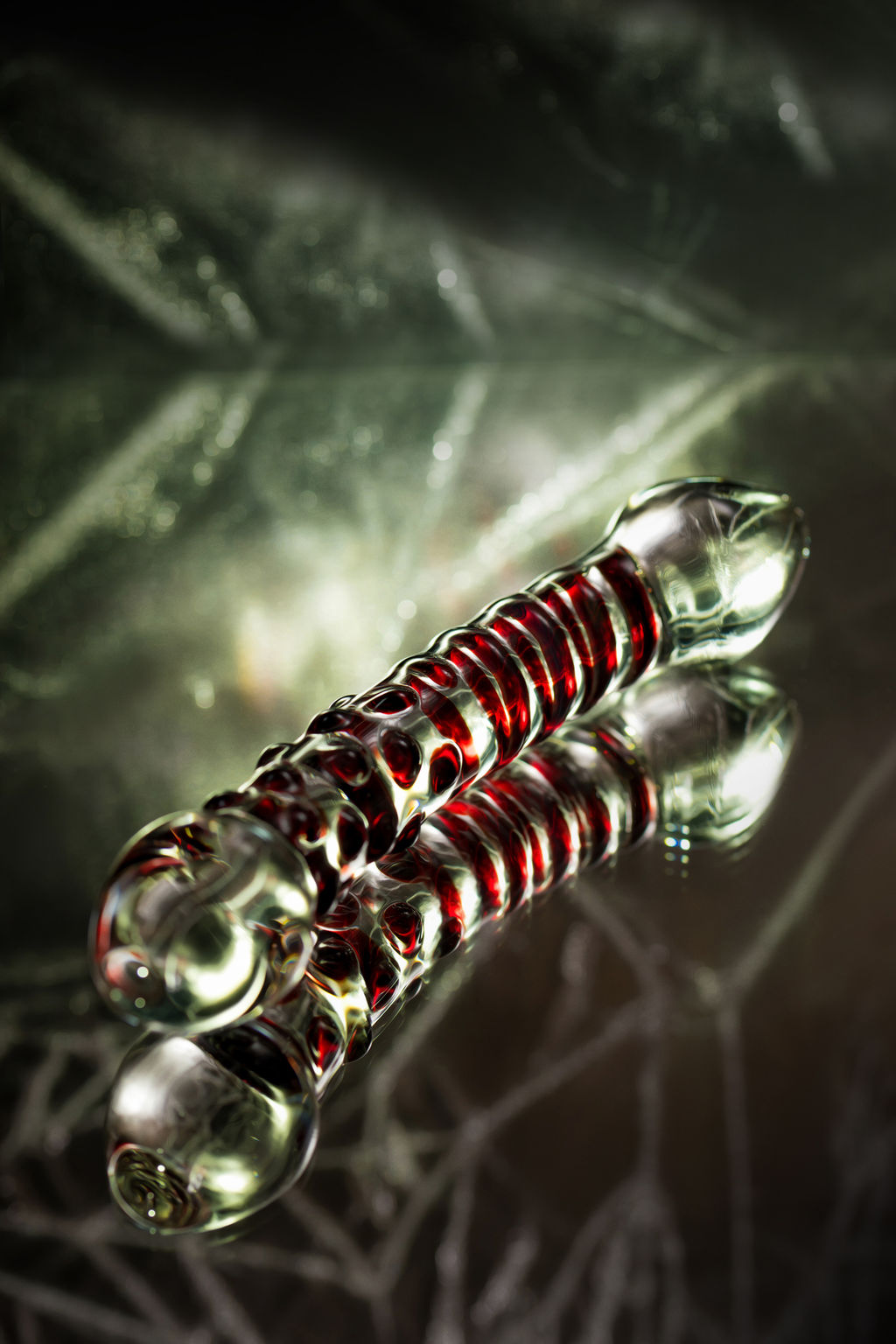 Двусторонний фаллоимитатор Sexus Glass, стекло, прозрачный, 21 см  фото 10