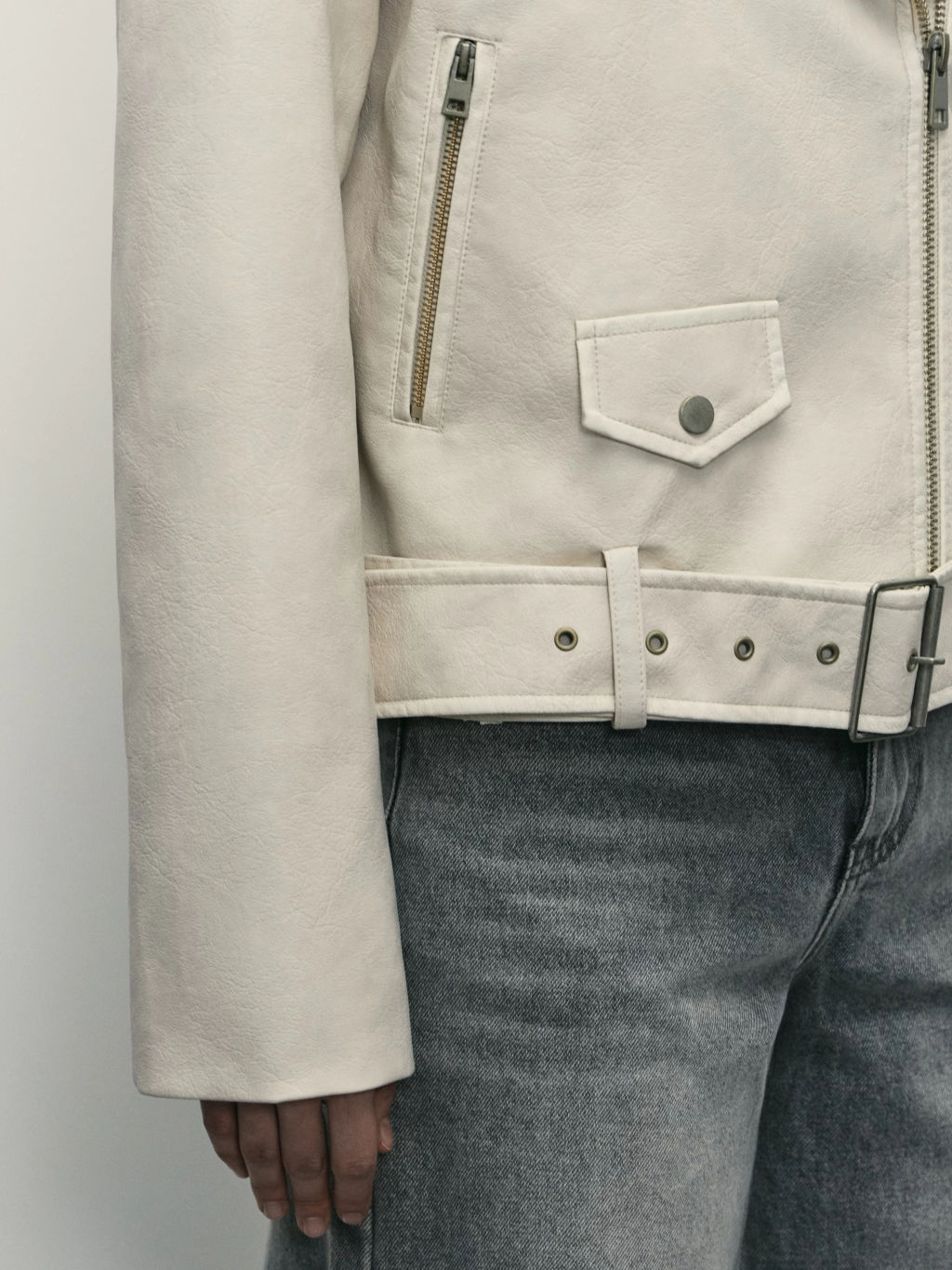 Куртка-косуха из искусственной кожи / Zarina  фото 8