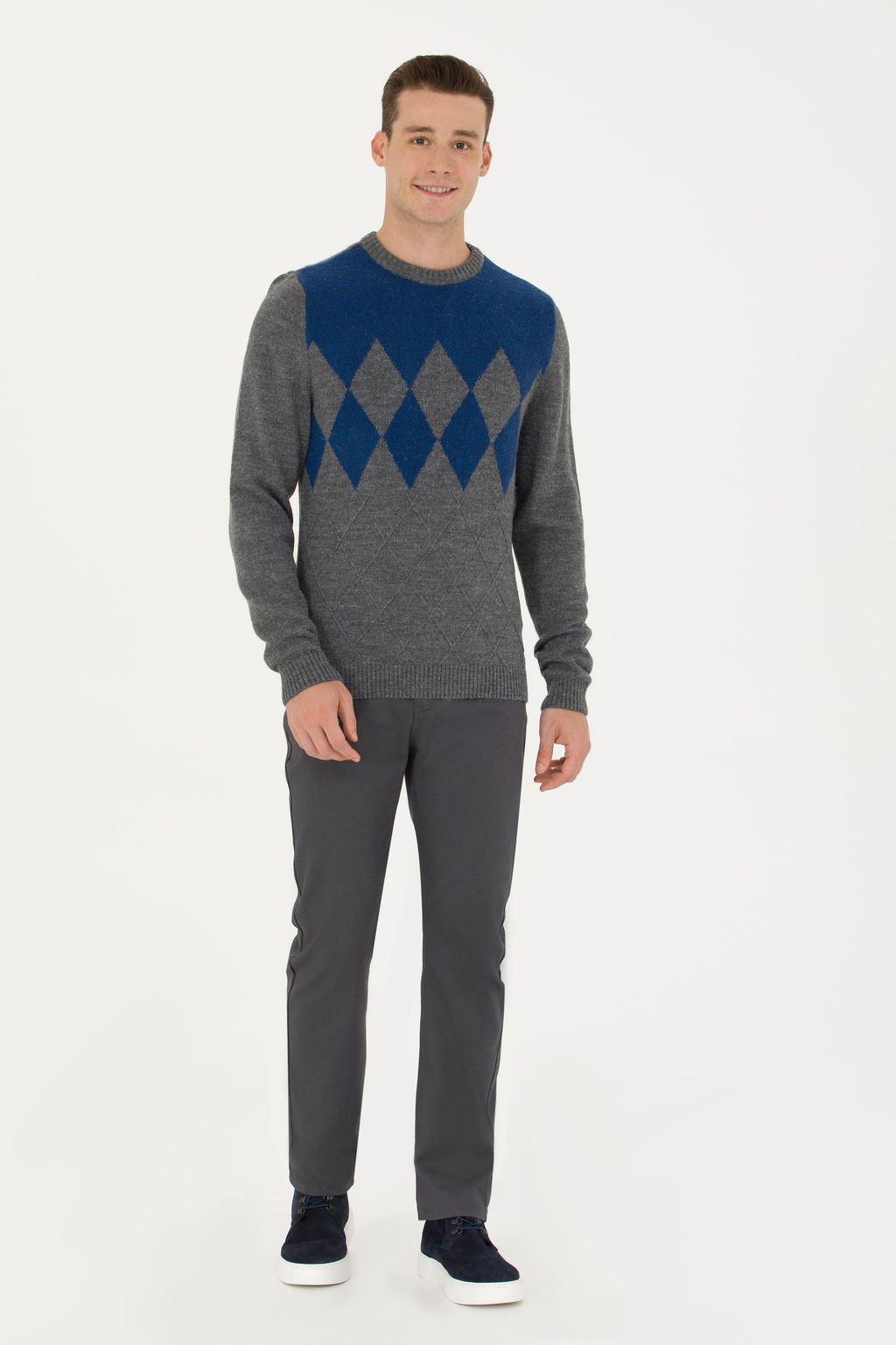 U. S. Polo Assn Мужской серый меланжевый свитер - U.s. polo assn фото 18