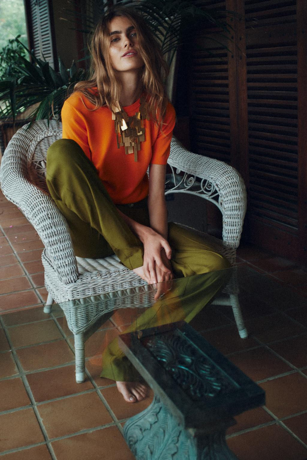 BASIC PLAIN KNIT TOP WITH SHORT SLEEVES - Zara фото 13