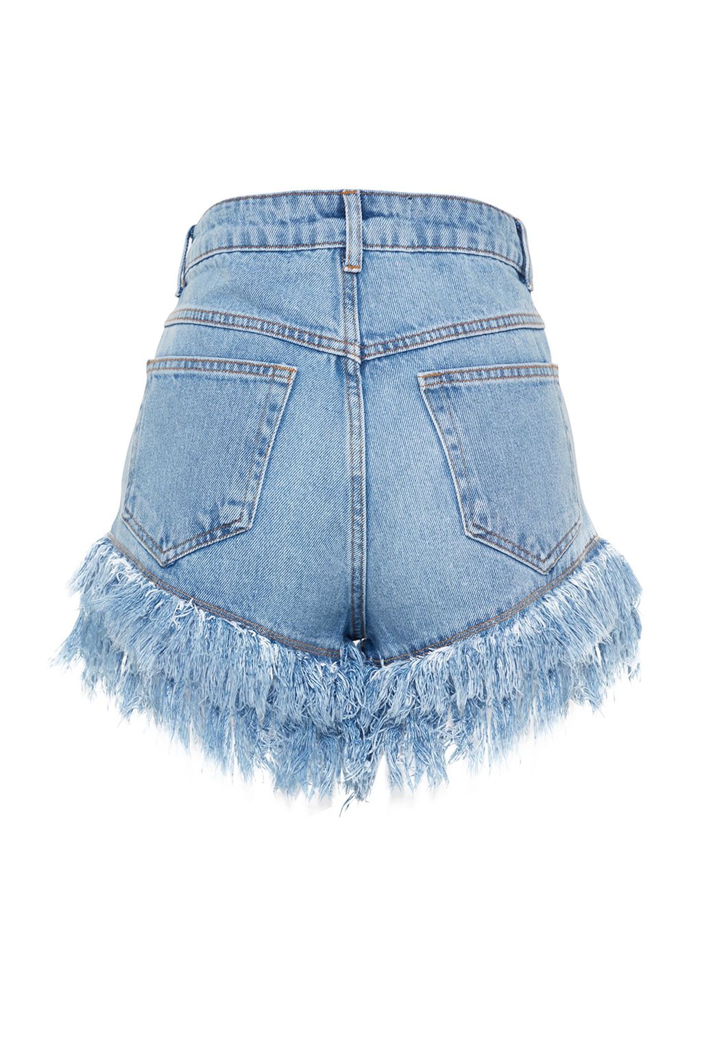 TRENDYOLMILLA X Sagaza Studio Mavi Tas Bask?l? Denim Sort TCLSS23SR00000  фото 8
