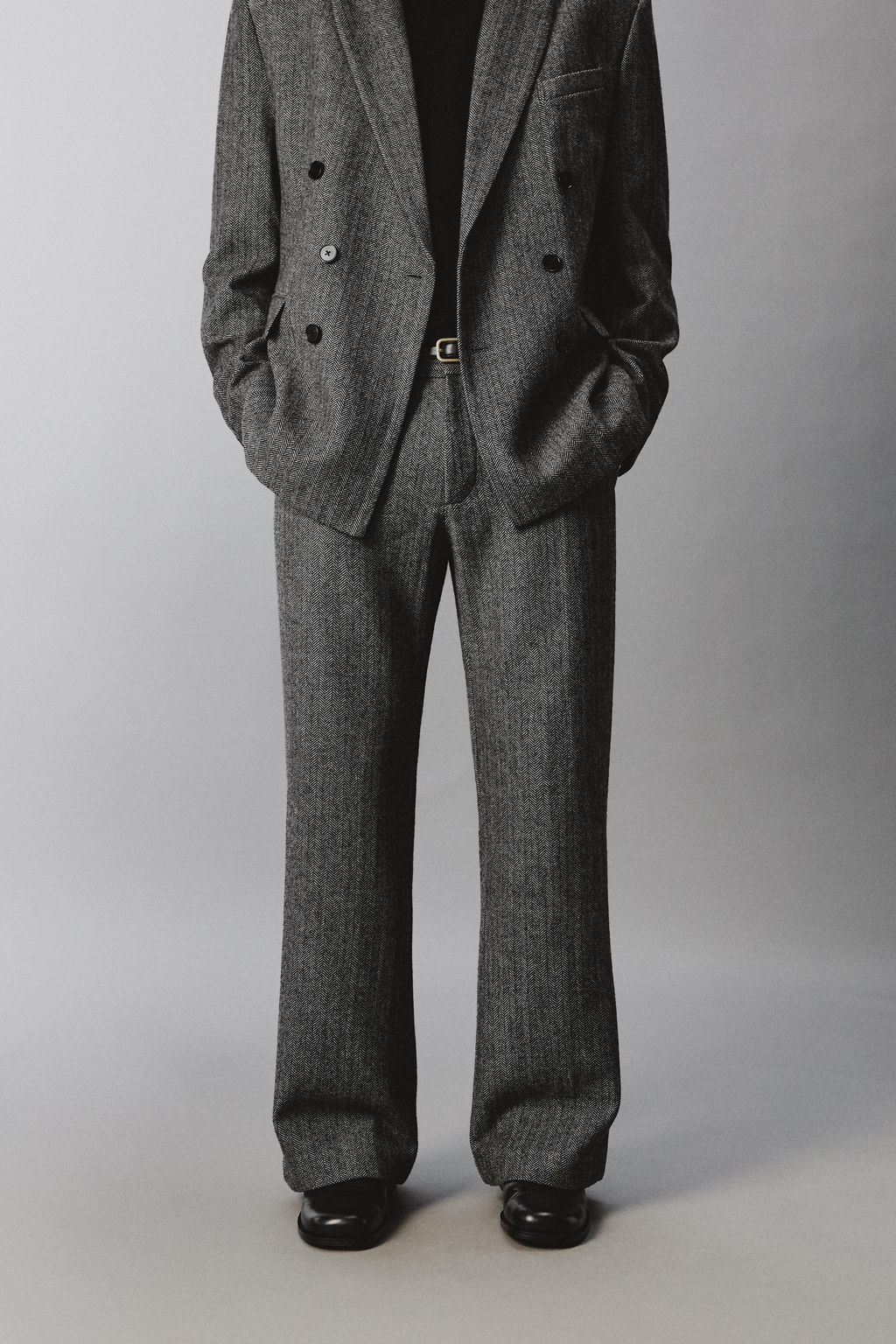 HERRINGBONE TEXTURED SUIT TROUSERS WITH WOOL - Zara фото 12