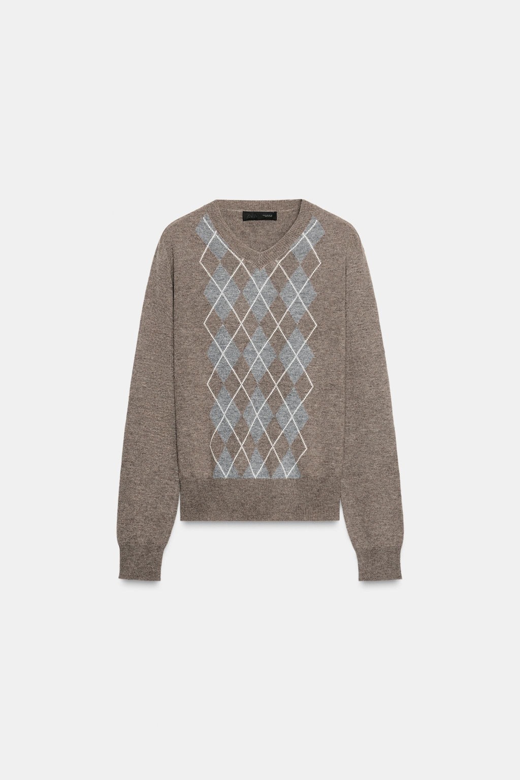 DIAMOND-PATTERN WOOL SWEATER - Zara фото 2