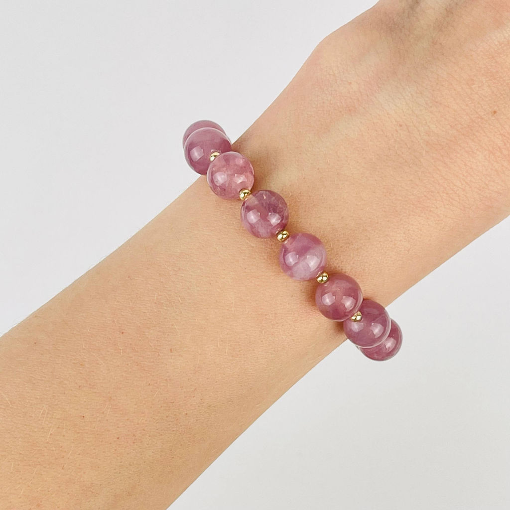 Браслет из мадагаскарского Розового кварца 16,5 см +