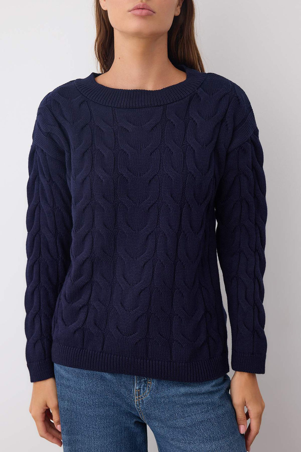 More Sustainable Lacivert Kay?k Yaka Triko Kazak TWOAW26KZ00126 - Trendyolmilla фото 7