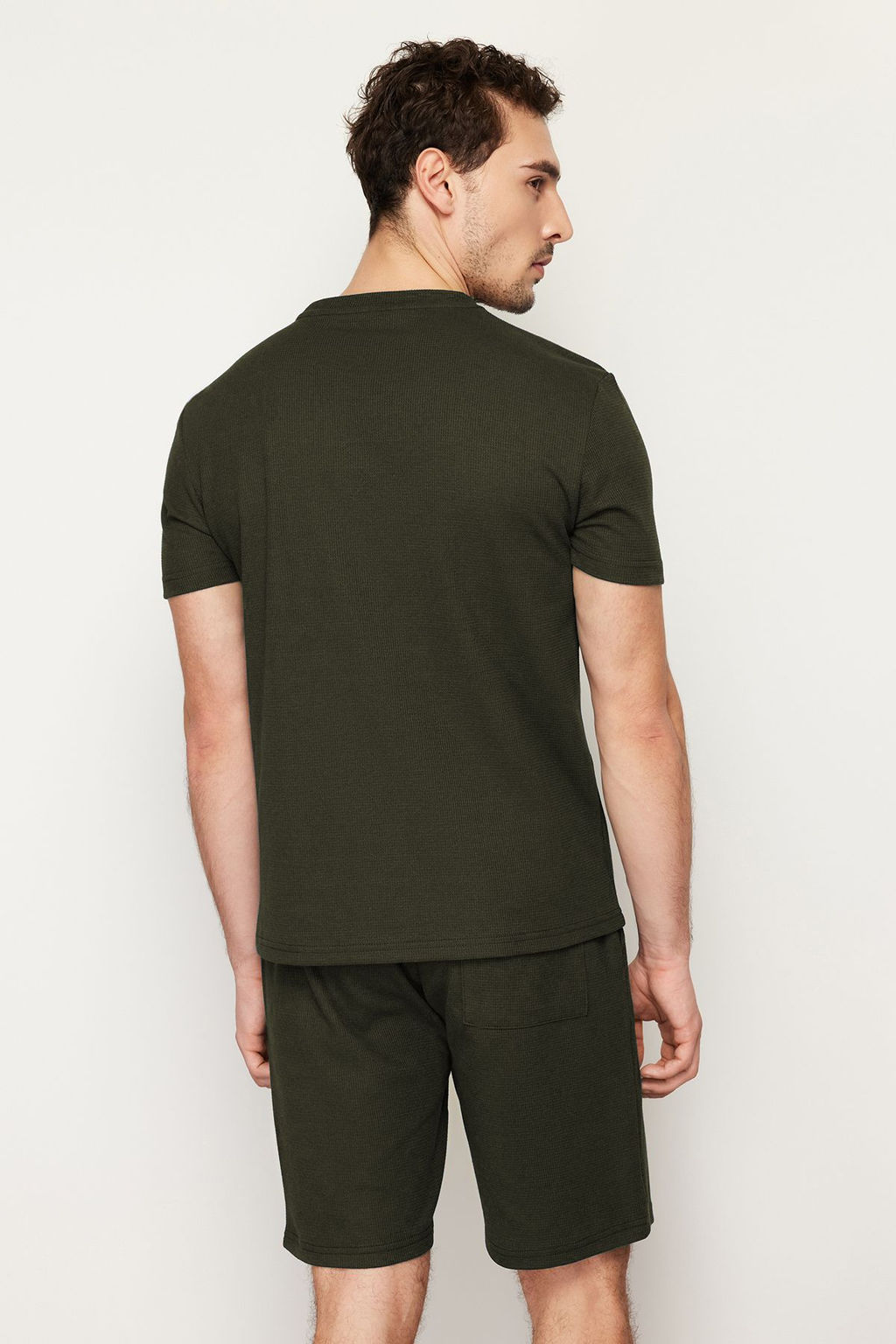 TRENDYOL MAN Mavi Regular Fit Waffle Sortlu Pijama Tak?m? TMNSS23PT00032 - Trendyolmilla фото 73