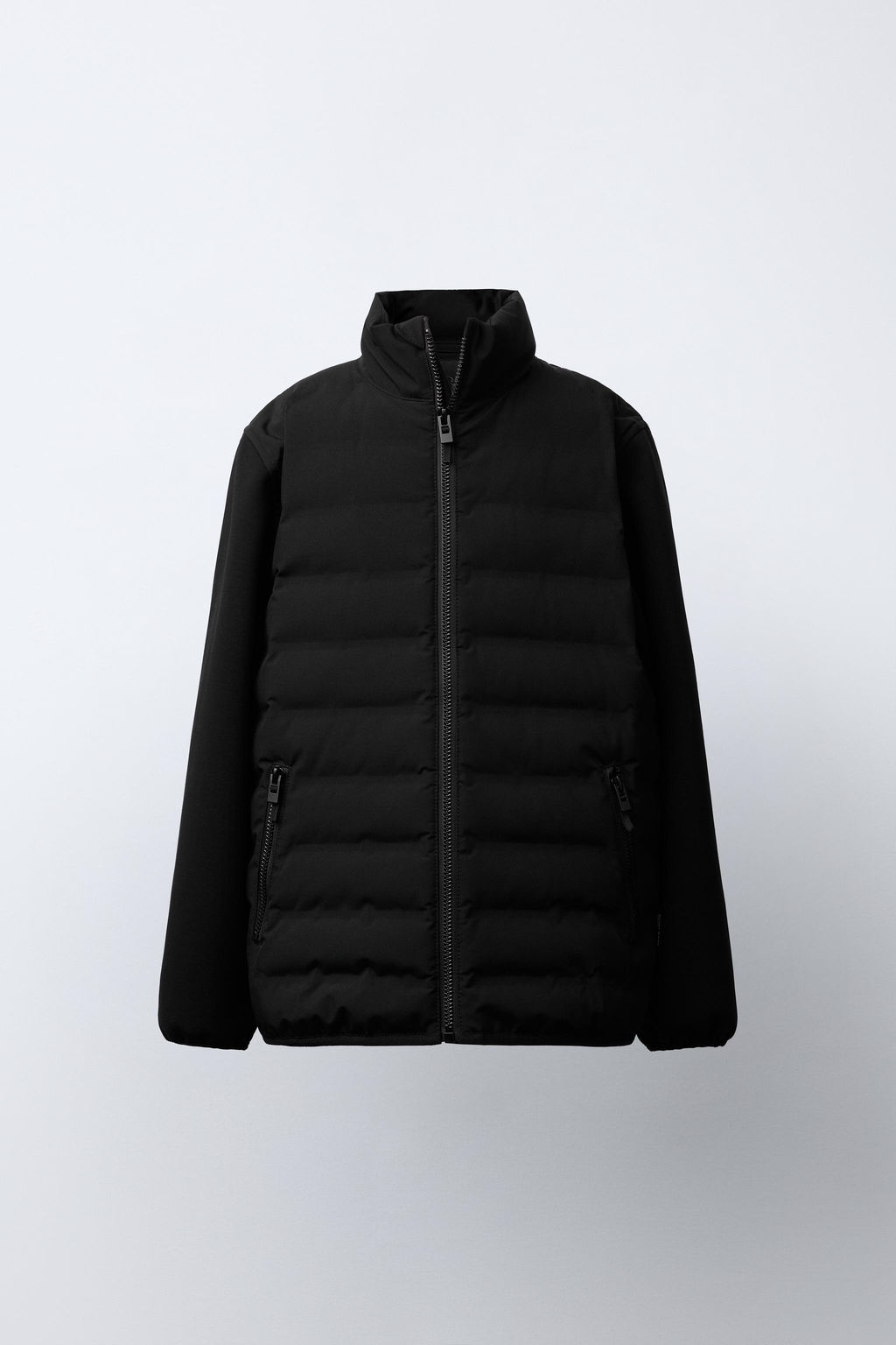 CAZADORA ACOLCHADA MANGAS NEOPRENO / Negro